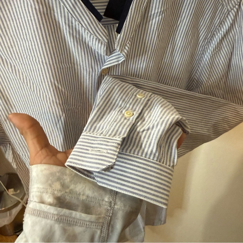 The Kooples Light Blue Striped Button Down Shirt - Picture 9 of 12
